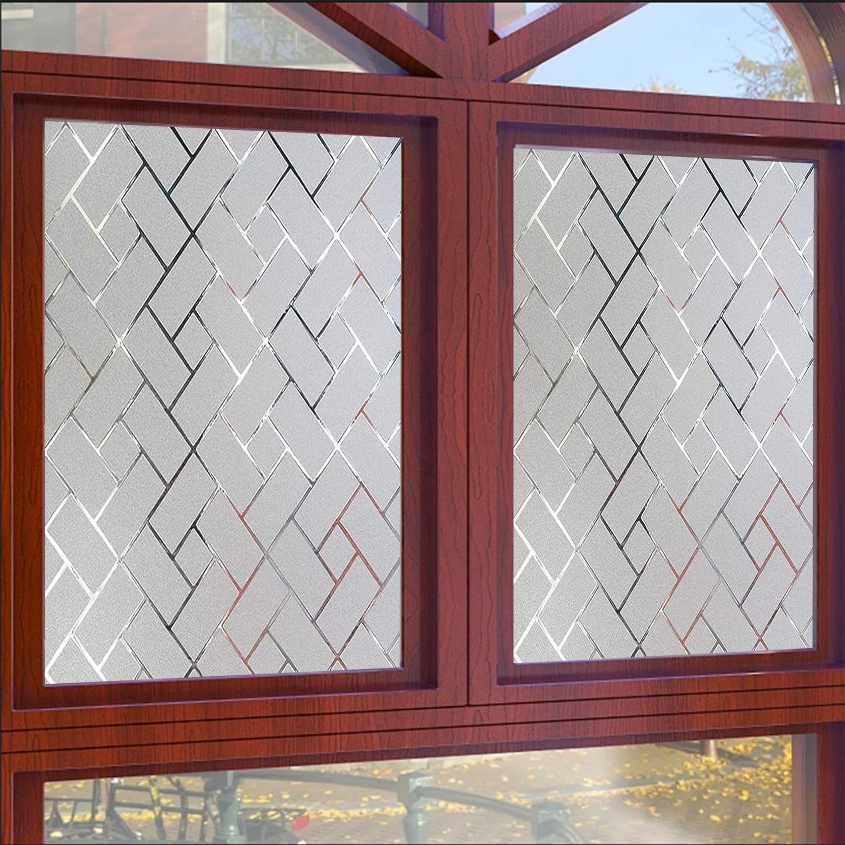 Window Film Privacy Pattern 75 x 300 cm, Samoprzylepny Filtr Przeciwsłoneczny, Anty Uv, Antyodblaskowy, Bez Kleju Lub Pozostałości, Reflective Self Adhesive Sun Block, Z Dla Okno,ukośna siatka