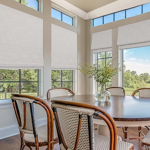 Vista 14 de Sunbox Persianas romanas sin cordón, de tela para oscurecer la habitación, persianas romanas para ventanas, puertas, puertas francesas, ventanas