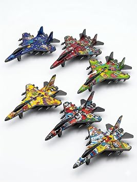 Kids Toy Airplane Set of 6 | Fighter Jet Toy for Kids | Colorful Die-Cast Style Aircraft Toys | Pull Back Action Plane Set | Boys & Girls Gift Toy Age 3+