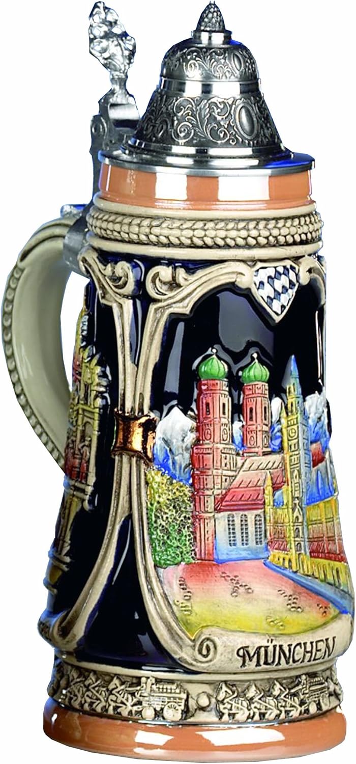 German Beer Stein Munich Stein 0.5 liter tankard, beer mug KI 303 0,5L Muenchen
