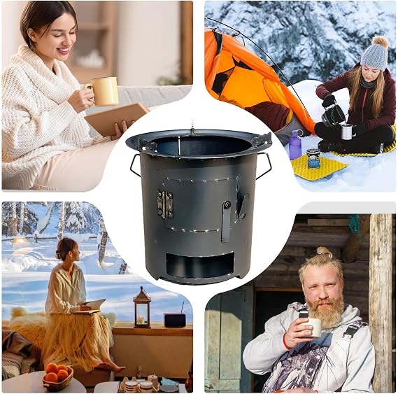 Rocket Stove | Outdoor Cooking Off Grid Living Supplies | Camping Wood Stove - for Urgent Preparedness Survival Backpacking Hiking RV Travel Outside Bonfire Patio