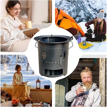 Rocket Stove | Outdoor Cooking Off Grid Living Supplies | Camping Wood Stove - for Urgent Preparedness Survival Backpacking Hiking RV Travel Outside Bonfire Patio