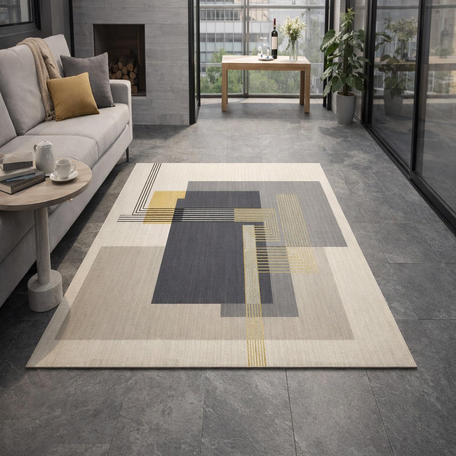 Tapis de salon poil ras moderne pour sublimer l'ambiance chaleureuse de votre chambre