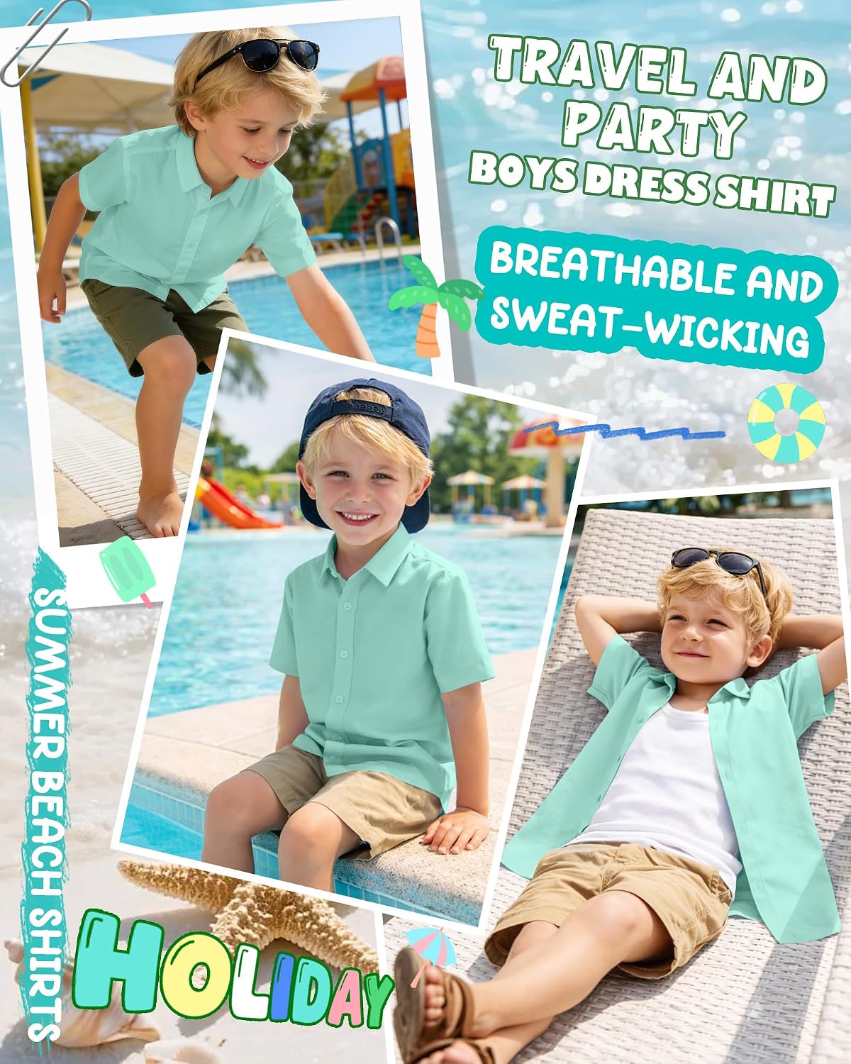 Boys Short Sleeve Button Down Dress Shirt