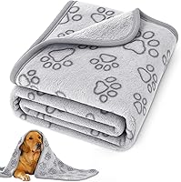 PEASUG 41x30 Inch Soft Flannel Dog Blanket for Medium Dogs, Cats & Puppies - Washable, Furniture Protector, Grey