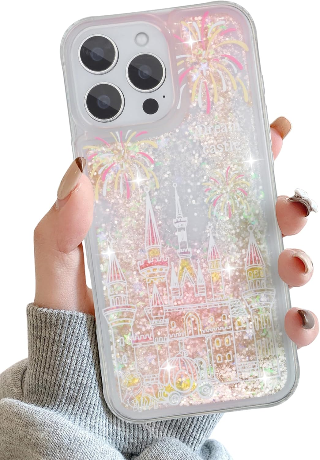 MrARTIST for iPhone 14 Pro Case - for Women Girls Cute Girly Kawaii Aesthetic Liquid Quicksand Sparkle Glitter Bling Shiny Sparkly Unique Design Funda Phone Cover for Apple 14Pro