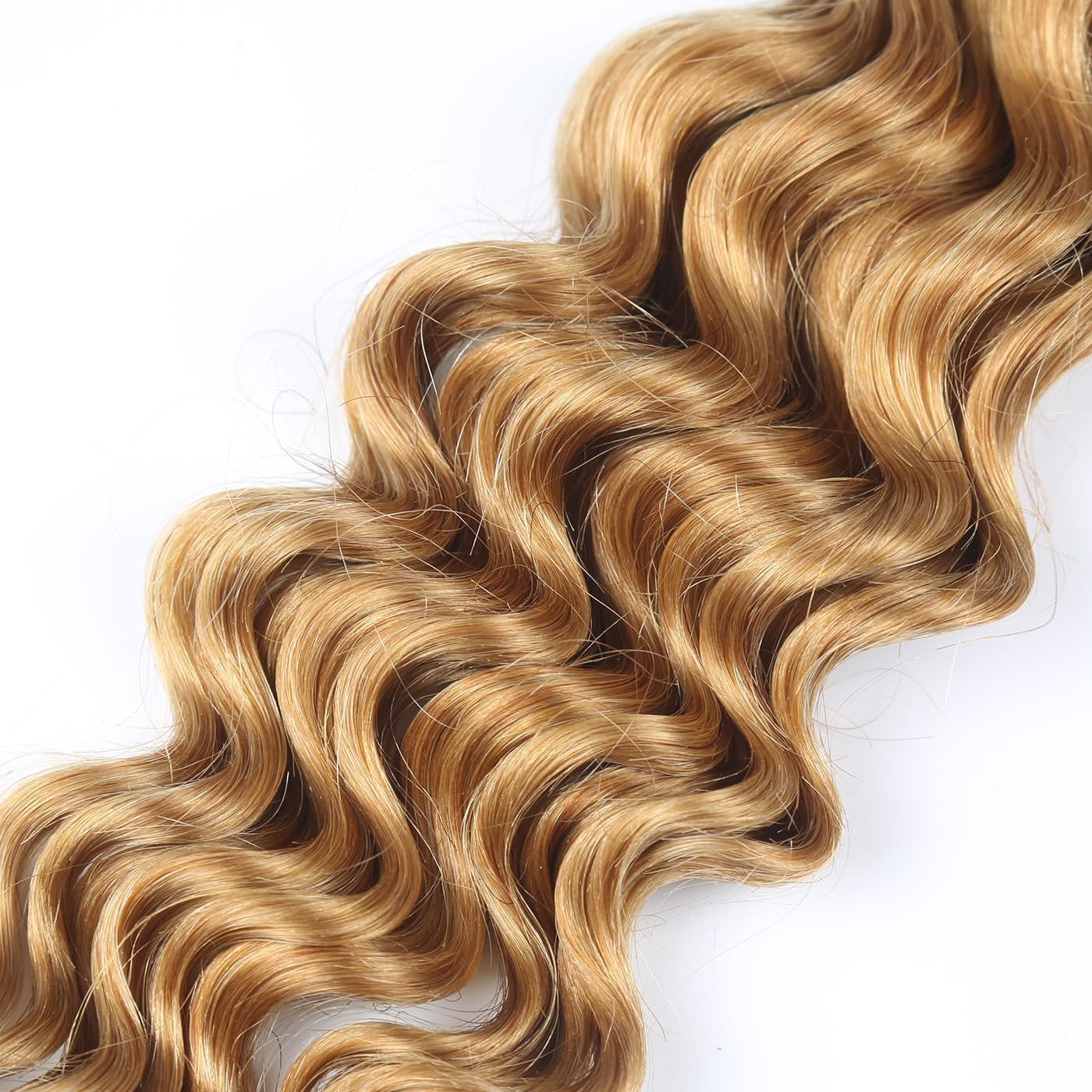 #27 Honey Blonde Human Braiding Hair Deep Wave Bulk 20 20 20 Inch Blonde Deep Curly Braids Human Hair Extensions Unprocessed Virgin Remy Hair 3 Bundle 50 Gram Per Bundle