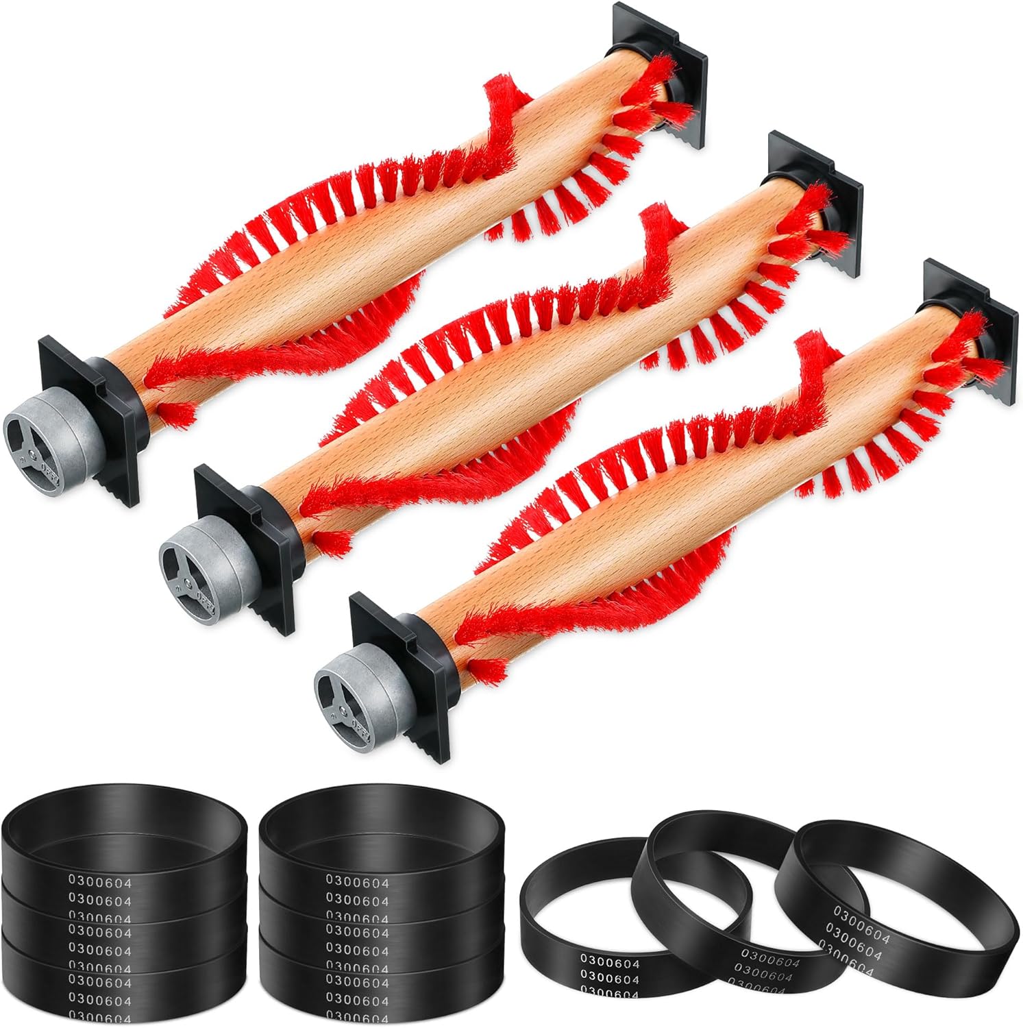 Landhoow XL Vacuum Brush Roller replacement parts with Vacuum Belt Compatible with Oreck XL Parts, Cleaner Belt compatible with 0300604, Upright Replacement Part for House and Office Clean(3 Pack)
