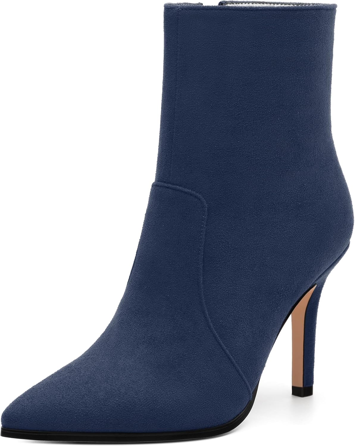 Womens Ankle Boots Pointed Toe Side Zipper Short Booties Women Fashion Stiletto High Heel Ankle Boot for Office Wedding Dating