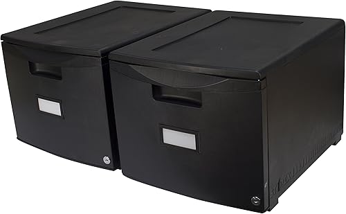 Miniatura 7 de Storex Mini archivador de un solo cajón con cerradura, legalcarta, negro (STX61260B02C)