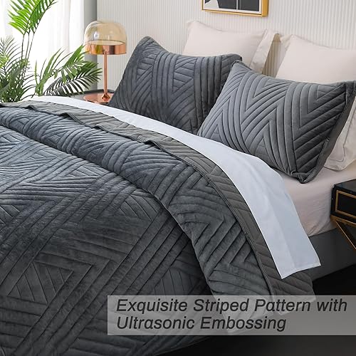 Miniatura 4 de Exclusivo Mezcla Juego de edredón de terciopelo súper afelpado tamaño individual con funda de almohada, juego de edredón reversible de 2 piezas