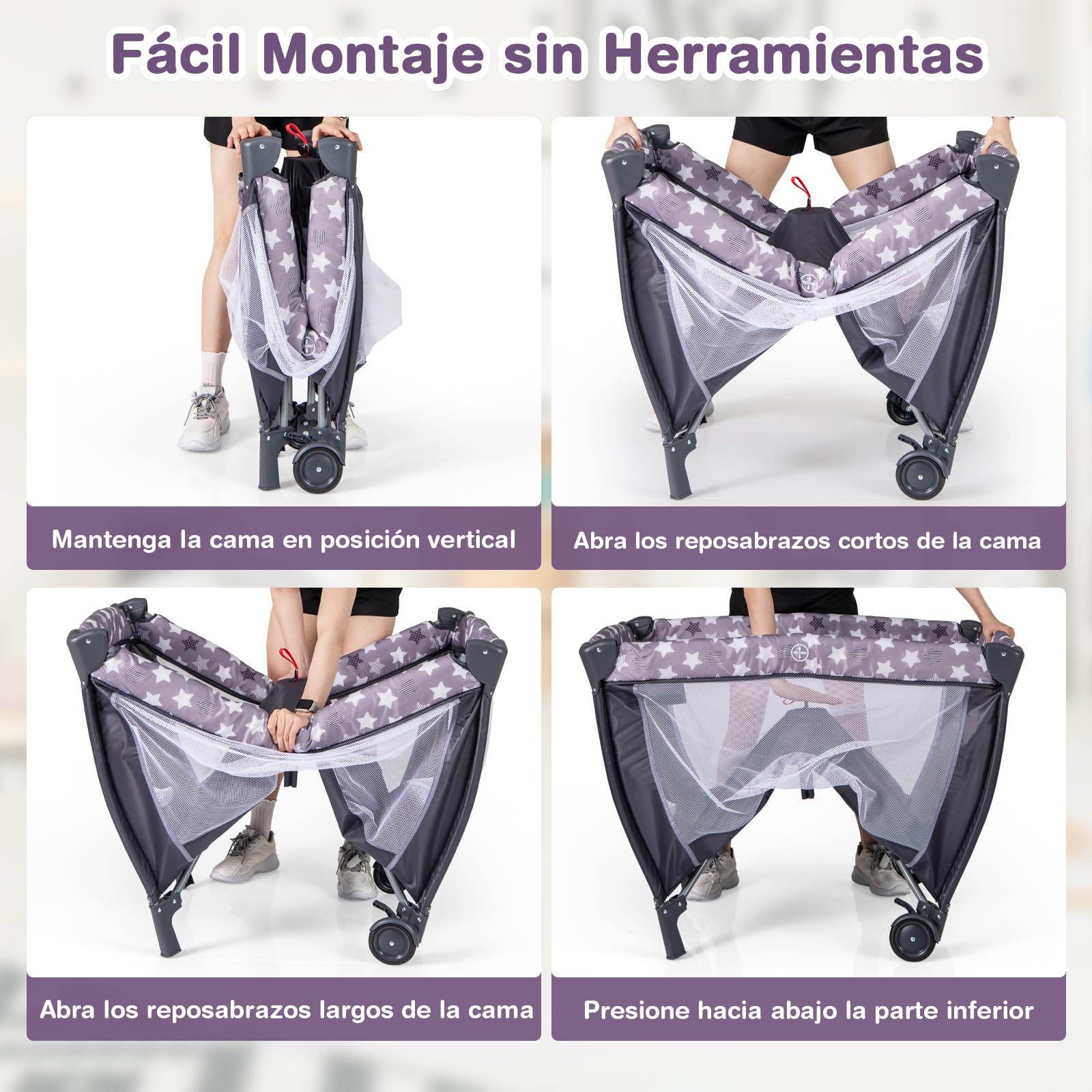 COSTWAY Cuna Bebe 3 en 1 con Cambiador de Pañales, Parque Infantil Portátil con Moisés Desmontable, Cuna de Viaje Plegable con Barra de Juguetes Giratoria, Colchón, Bolsa de Transporte (Natural)