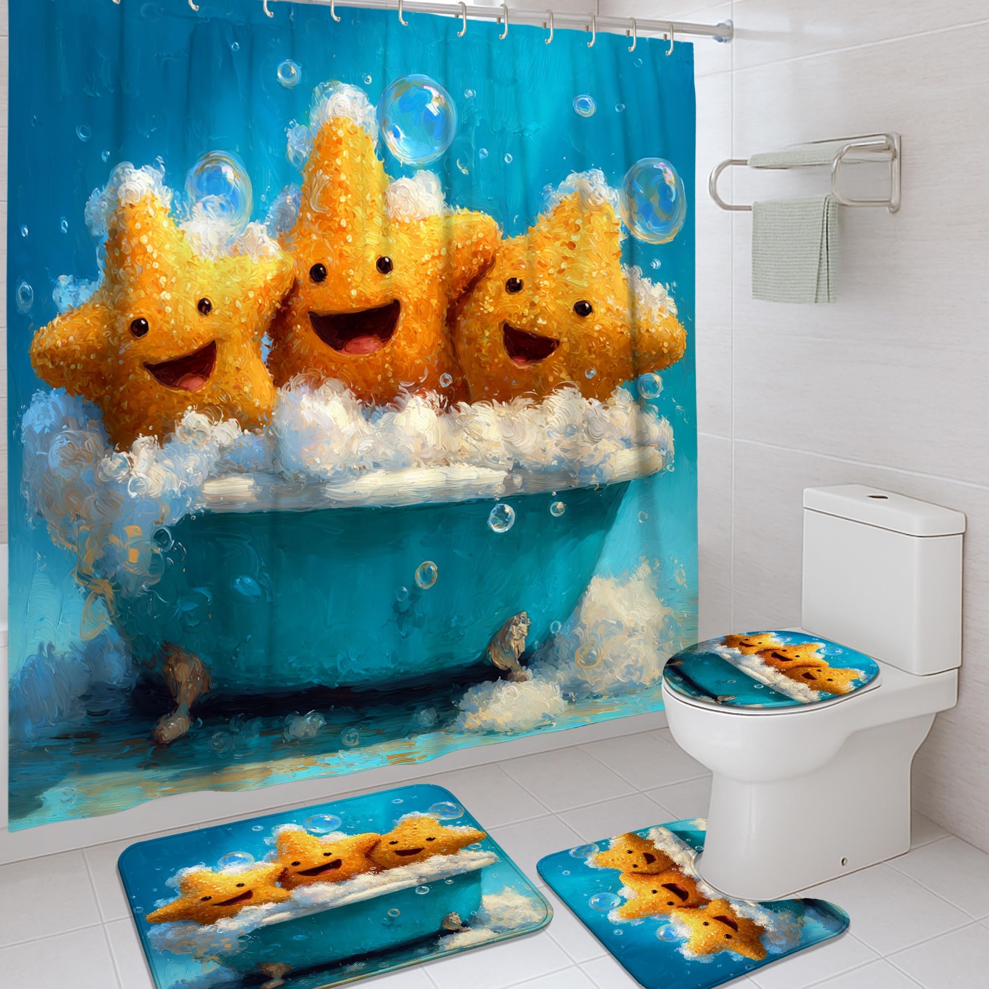 Rideau de douche 183x183 imperméable, tapis de salle de bain et rideaux de douche