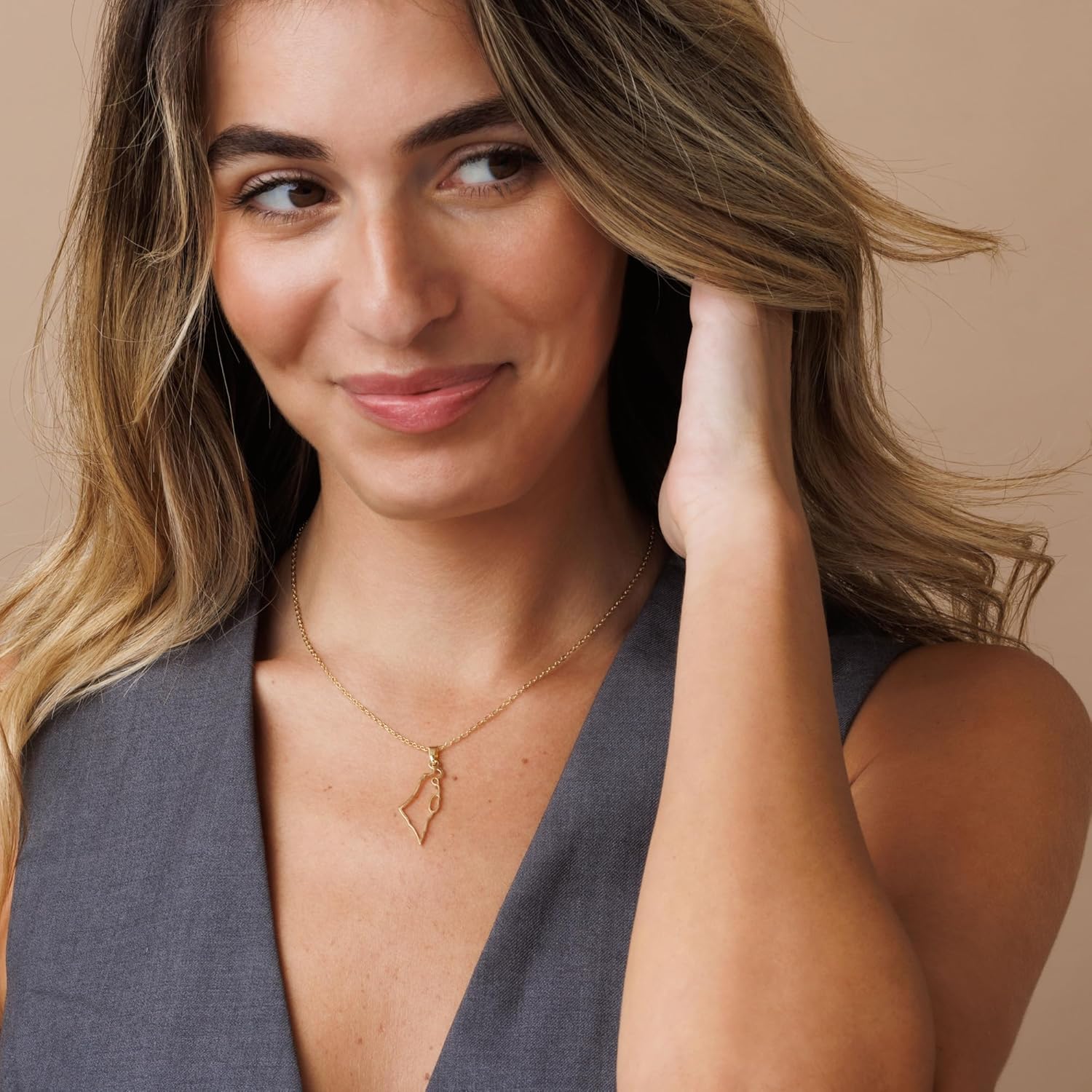 SURI Star of David Necklace for Women | Israel Necklace | Mezuzah Necklace with Magen David Pendant | Available in 14K Gold-Filled or Silver Stainless Steel | Jewish Jewelry, Includes a Gift Box - Image 3