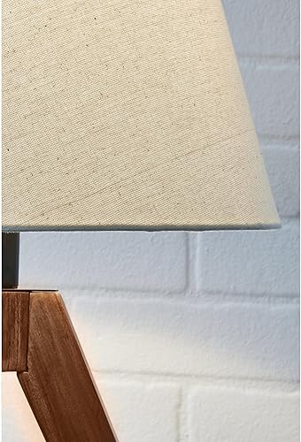 Miniatura 3 de Signature Design by Ashley Laifland - Juego de lámparas de mesa de madera moderna de mediados de siglo de 24 pulgadas, 2 unidades, negro y beige