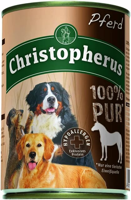Christopherus Karma dla psów, mokra karma, konia, 100% czysta, puszka 400 g