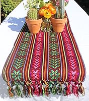 Vista 13 de Del Mex Bufanda de camino de mesa mexicana tejida estilo Rebozo (morado eléctrico)