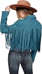 PRETTYGARDEN Women's Fringe Faux Suede Leather Jackets Fall Fashion 2026 Tassel Motorcycle Cropped Coats