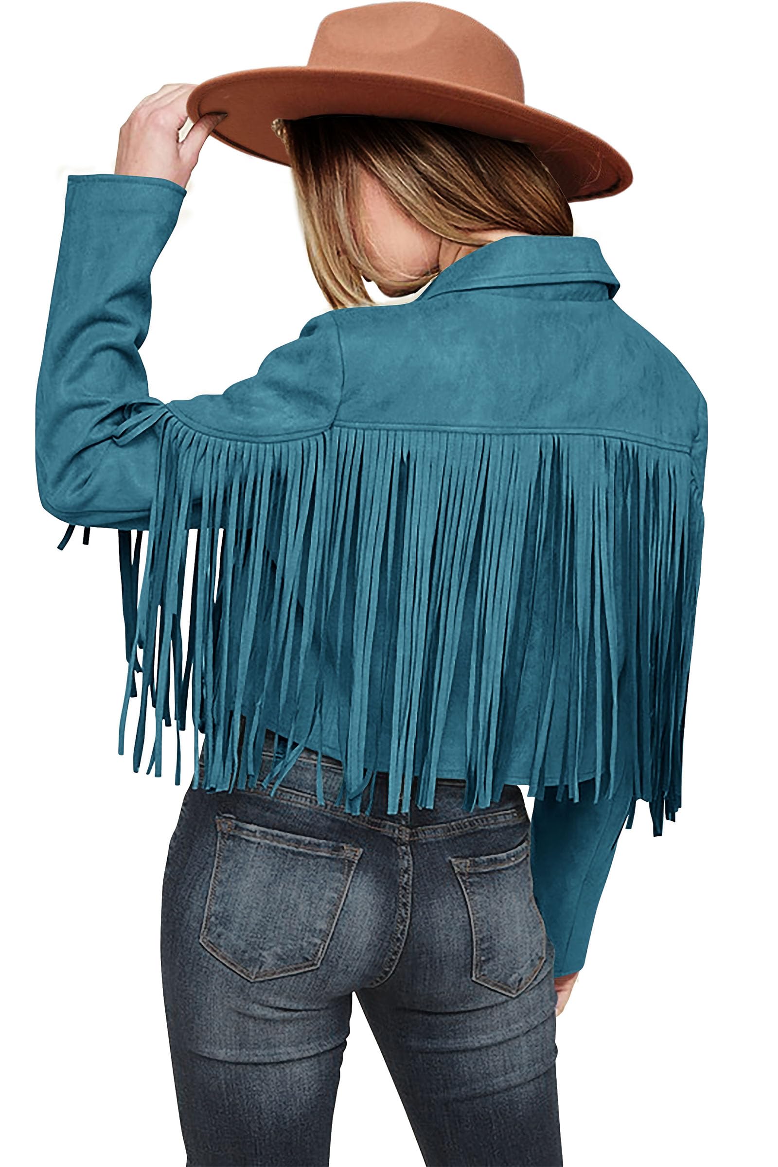 PRETTYGARDEN Women's Fringe Faux Suede Leather Jackets Fall Fashion 2026 Tassel Motorcycle Cropped Coats