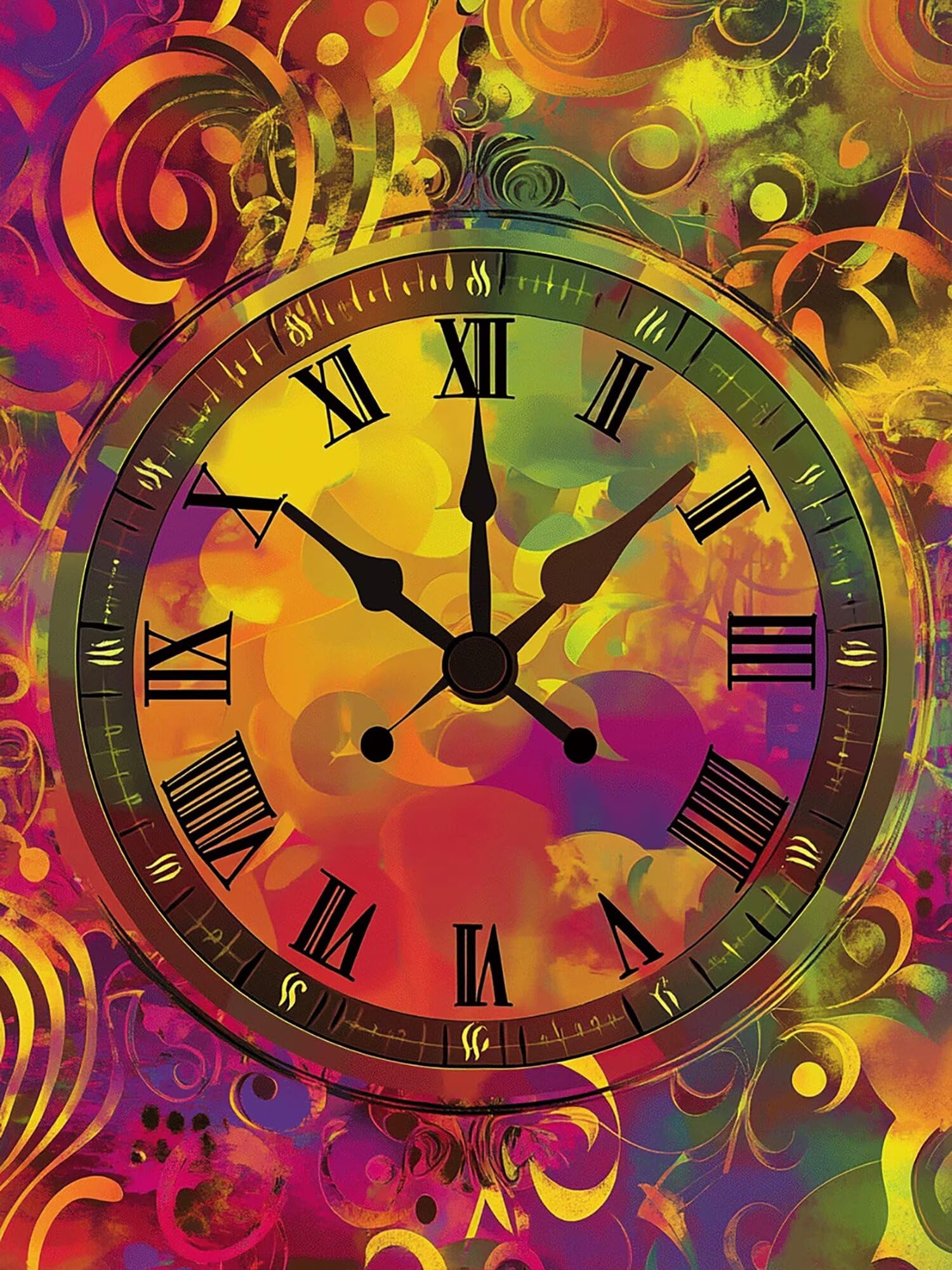 Uhr Diamond Painting Traum Diamond Painting 90x120cm, 5D Vollbohrer Diamanten Kinder Anfänger Bastelset DIY Set Erwachsene Kreativ Set für Erwachsene für Zimmer Wand Deko Geschenke für Frauen,Model639