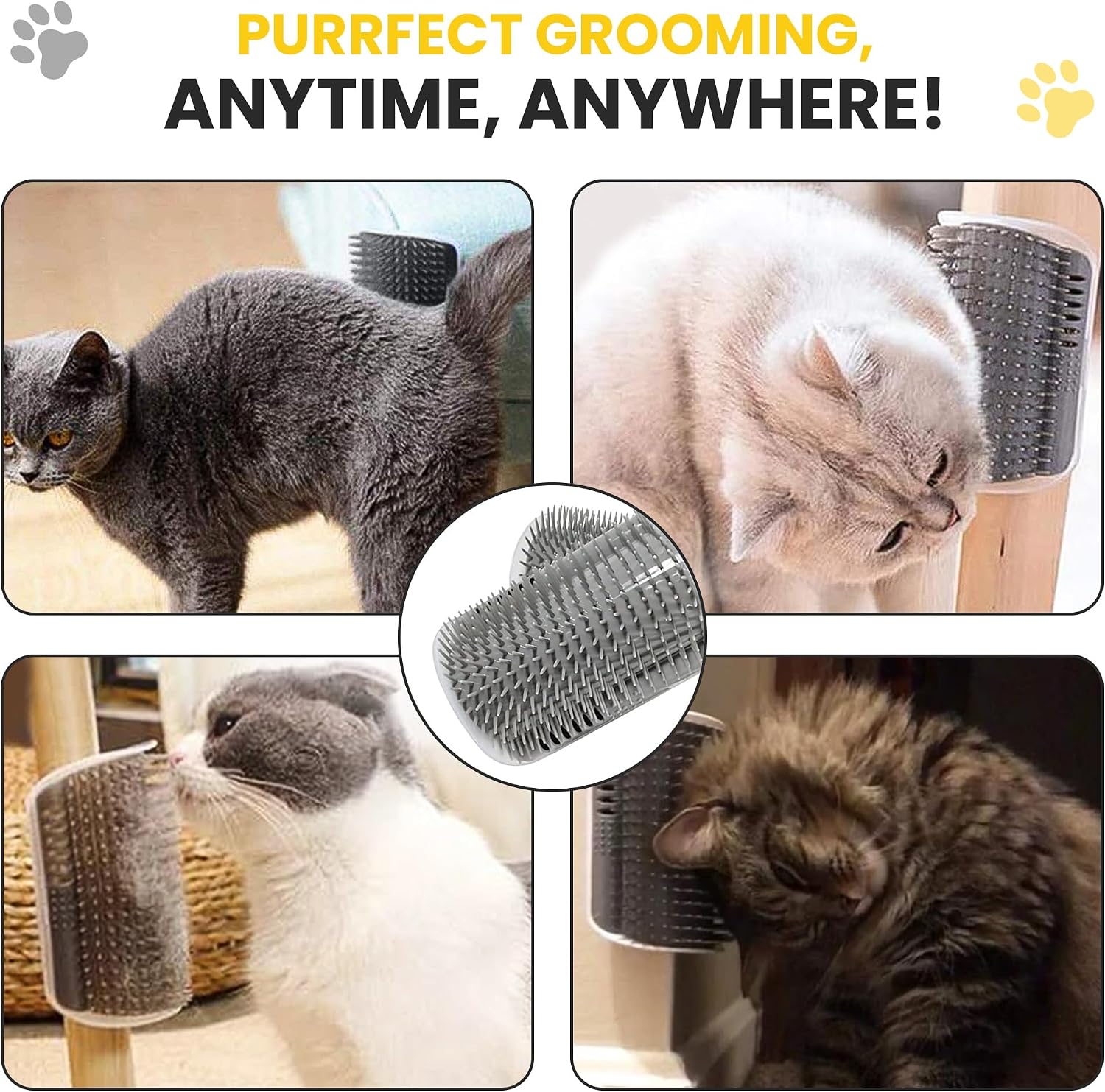 キャットニップ付きキャットセルフグルーマー&amp;ウォールコーナークラッカー-2イン1のキャットフェイススクラッチャーとグルーミン 【べんり】