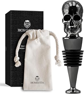 Homestia Skull Wine Stopper, Bottle Stopper Wine Saver, Reusable Wine Corks for Beverage, Wine Preserver Wine Saver Keep Wine Fresh, Wine Accessories Gifts for Wine Lovers, Wedding Favors