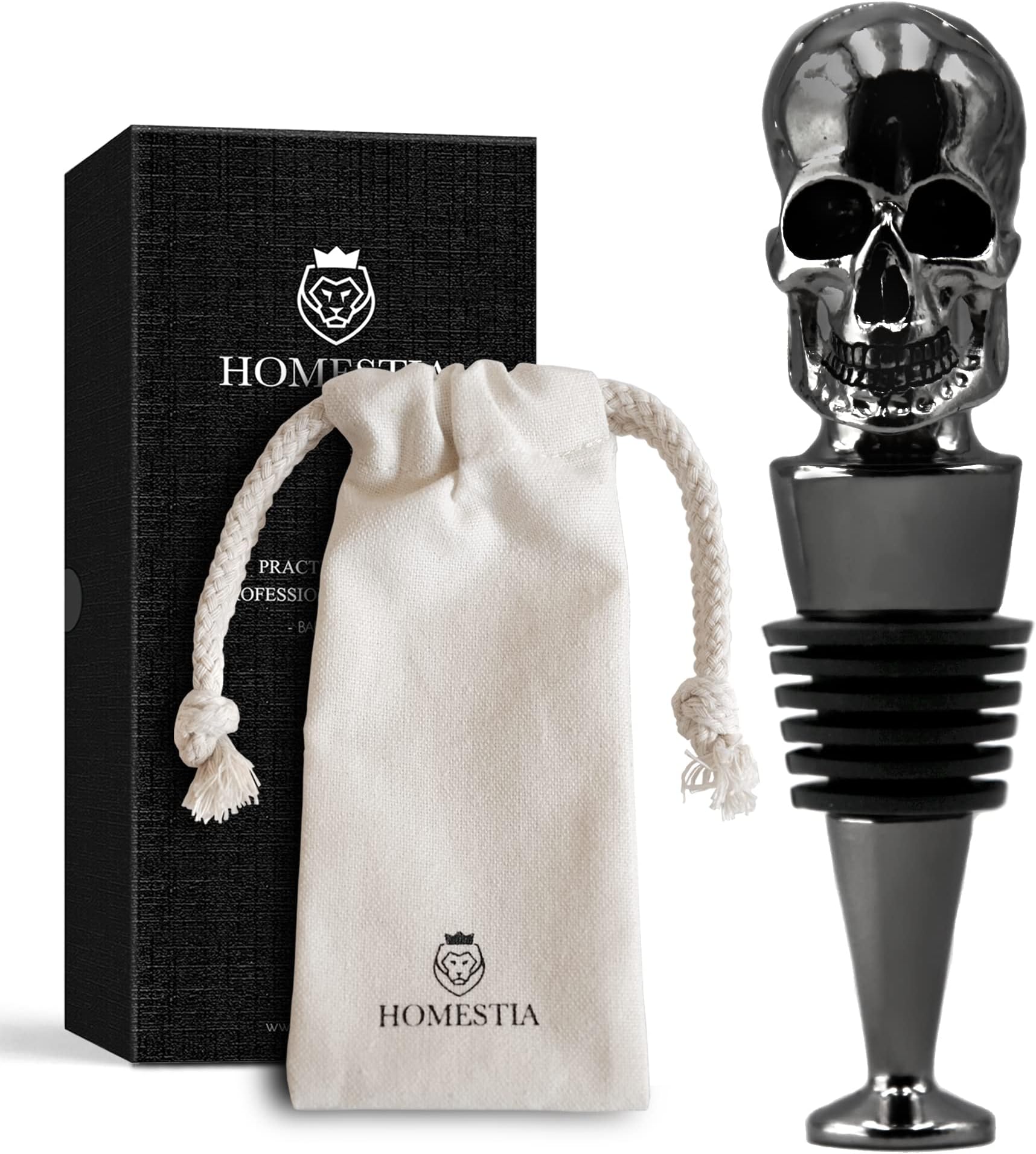Homestia Skull Wine Stopper, Bottle Stopper Wine Saver, Reusable Wine Corks for Beverage, Wine Preserver Wine Saver Keep Wine Fresh, Wine Accessories Gifts for Wine Lovers, Wedding Favors