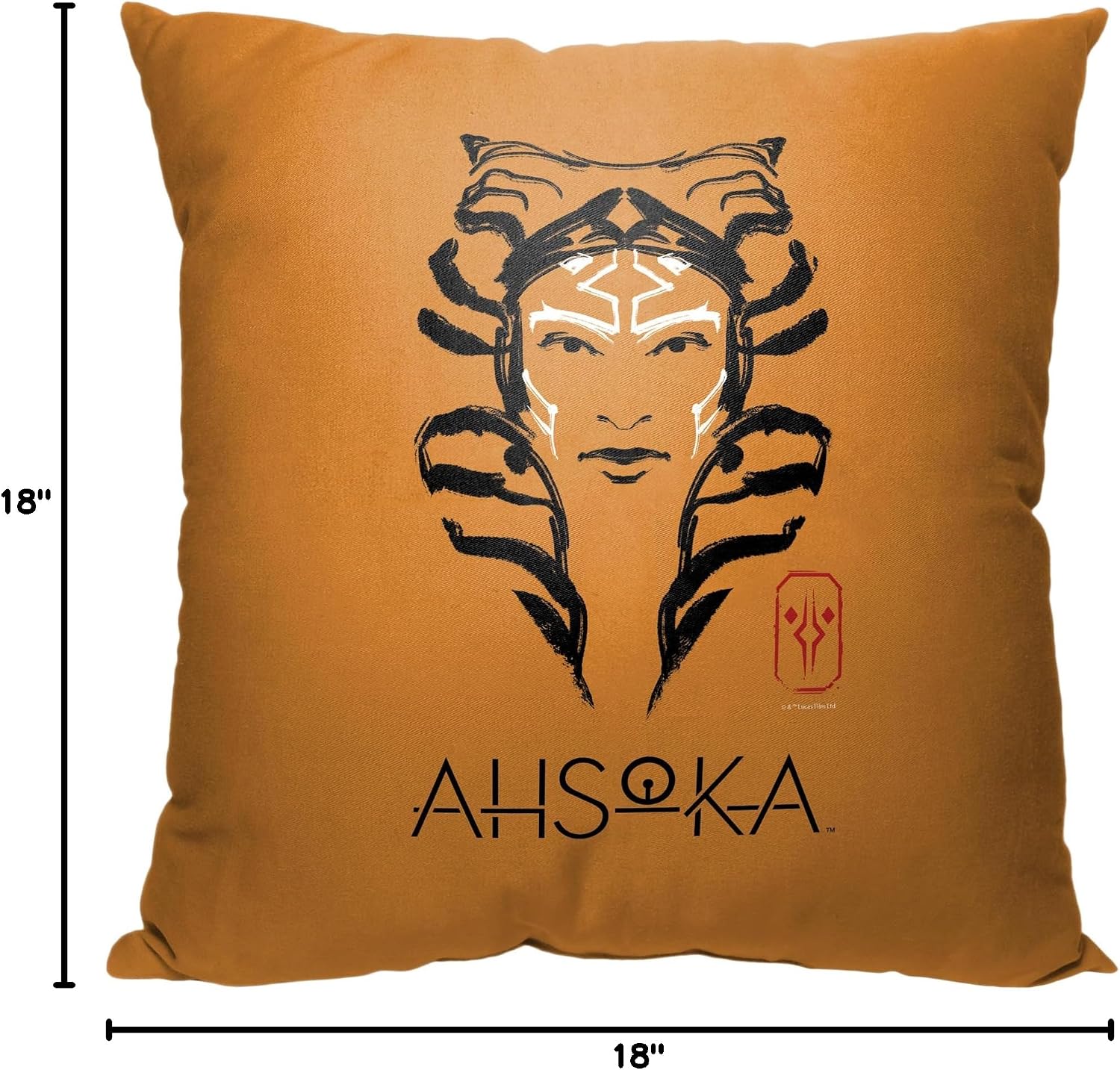 Northwest Star Wars - Ahsoka Pillow, 18" x 18", Brushstroke Ahsoka