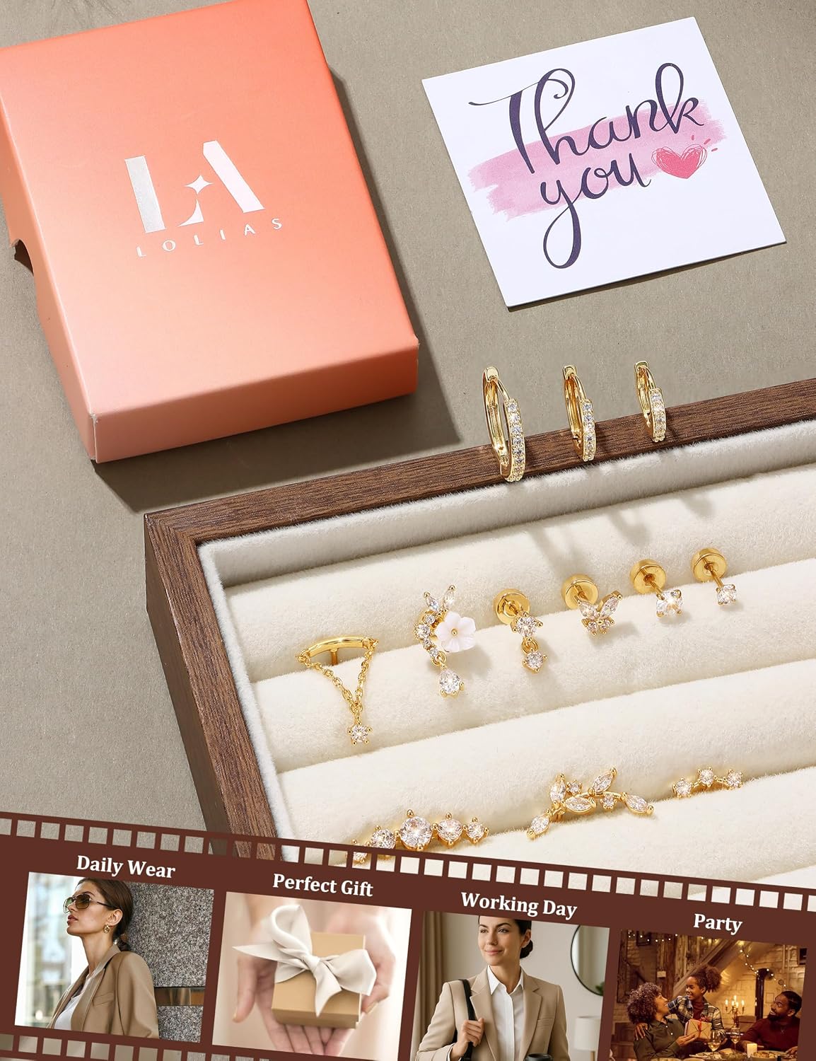 LOLIAS Hypoallergenic Cartilage Earrings for Women Flat Back-16G 18G 20G Cartilage Earring Stacks-Surgical Steel Earrings for Sensitive Ears-316L Stainless Steel Flatback Studs Hoop Earring Sets for Multiple Tragus Conch Daith Helix Piercing Jewelry Single PC