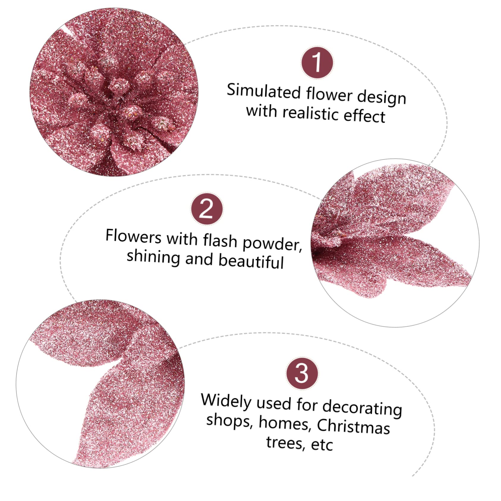 ABOOFAN 27stücke Teiliges Weihnachtsblumen Kunstblumen Große Poinsettia-Dekoration Für Weihnachtsbaum Festliche Weihnachtsdeko Für Heim Und Garten Für Wreaths Und Partys