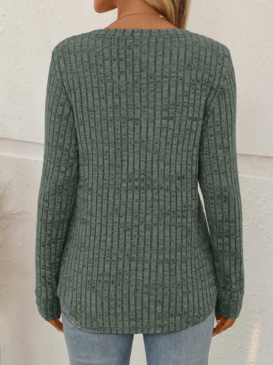 AUTOMET Womens V Neck Long Sleeve Shirts Casual Lightweight Tunic Sweaters Fall Fashion Tops Trendy Dressy Clothes 2025 - Image 4