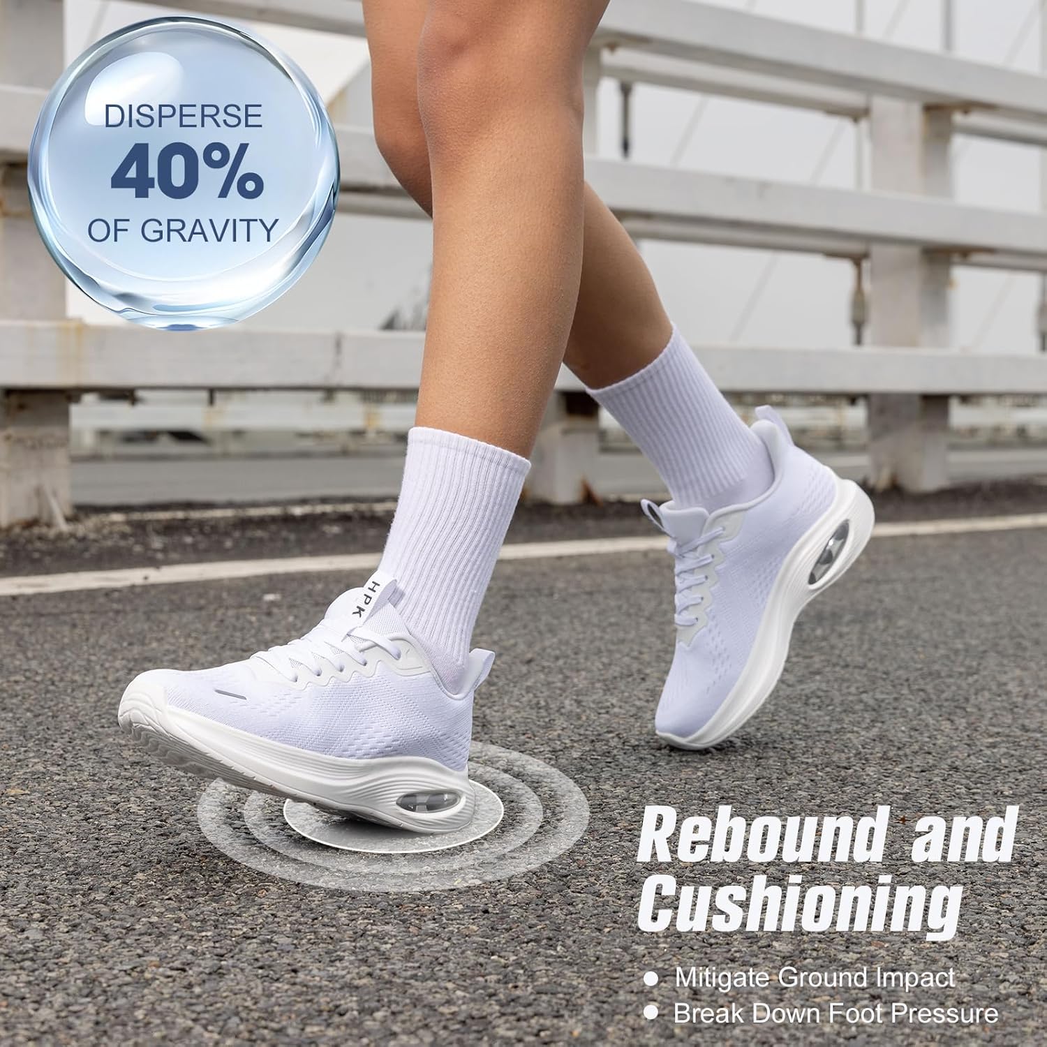 HPK Wide Toe Box Shoes Women Air Cushion Running Shoes Extra Wide Width Sneakers Ultra Light Tennis Arch Support Walking Diabetic Plantar Fasciitis Athletic