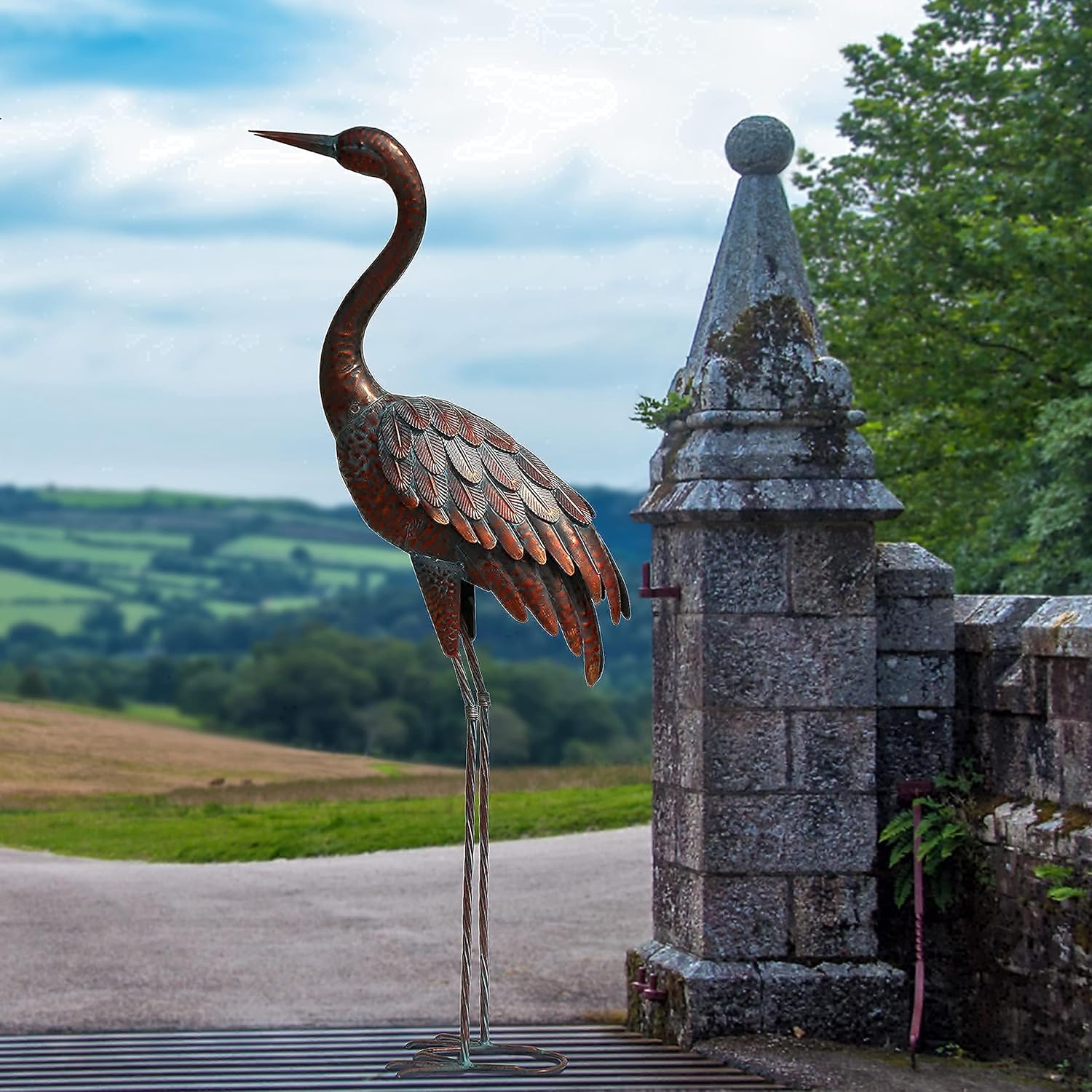 Outdoor Garden Crane Statues and Sculptures Metal Yard Art Statue for Garden Decoration Large Size : Patio, Lawn & Garden