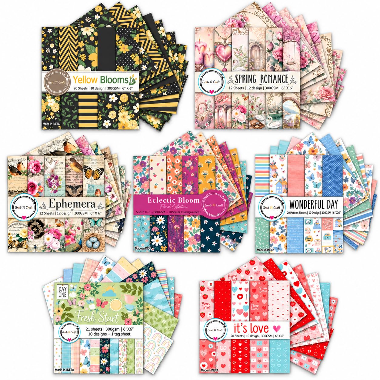 Scrapbook Paper Pack - 21 Sheets, 6x6 Inch -12 Scrapbook Paper Pack - 21 Sheets, 6x6 Inch -12