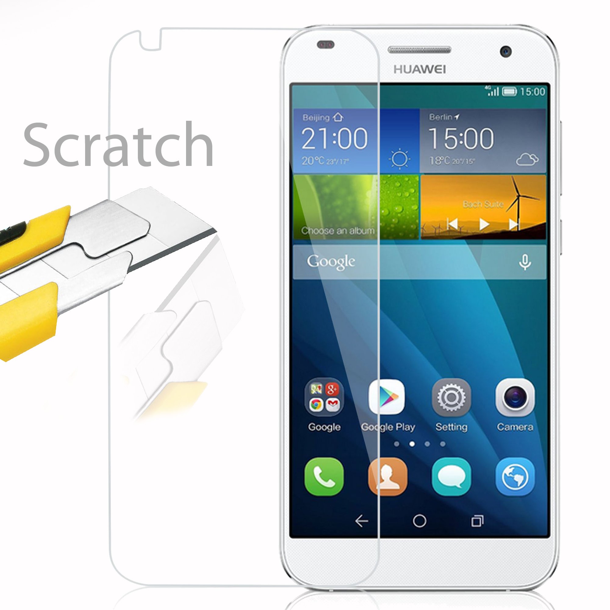 Cadorabo 3X Vidrio Templado Compatible con Huawei Y7 2019 en