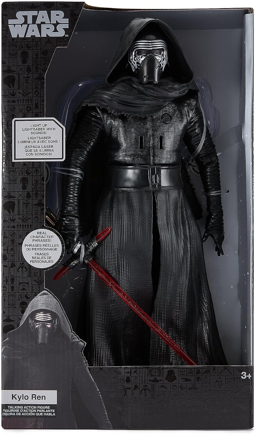 Disney Store Official Kylo Ren Talking Action Figure - 14 Inch Interactive Star Wars Toy with Lightsaber - Articulated Kid Toy with Light & Sound Effects