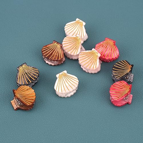 Miniatura 3 de Paquete de 10 mini pinzas para el cabello de concha marina, pinzas de clip de mandíbula, pinzas de sirena para peinar el cabello, accesorios para