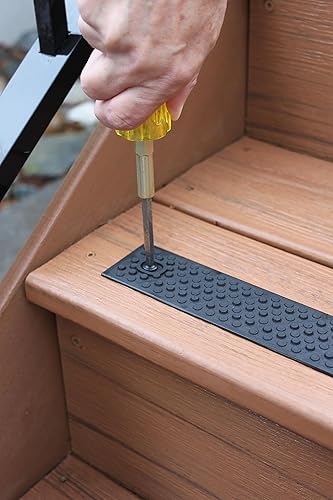 Miniatura 8 de GripStrip S - Paquete de 8 pisadas antideslizantes, color beige, tiras antideslizantes para descalzos y mascotas para exteriores, tiras de tracción