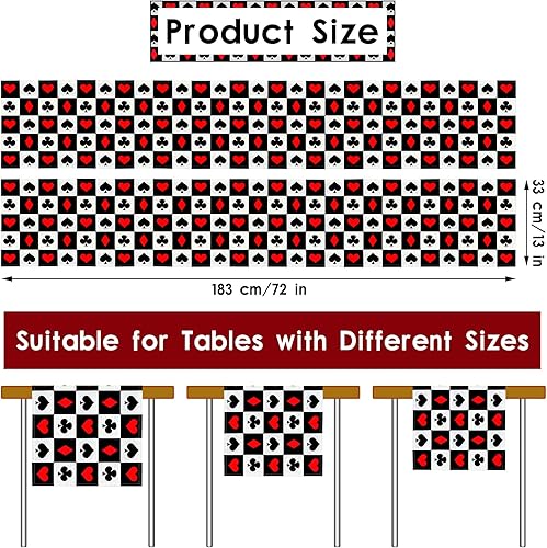 Miniatura 2 de Kingdder 4 piezas de decoración de fiesta temática de casino de lino, caminos de mesa de póquer de 13 x 72 pulgadas, mantel de Las Vegas Casino