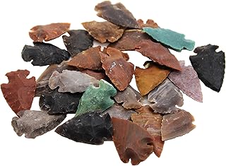 Crsytalo - Set of 25 Indian Arrowheads Agate New Replica 1 1/2" - 2" L