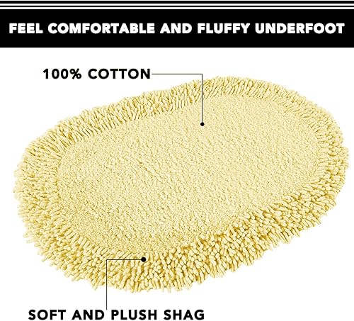 Miniatura 4 de TOMORO Alfombra de baño de felpilla de algodón, toalla de baño suave y súper absorbente, tapete de baño antideslizante para ropa de hotel de lujo,