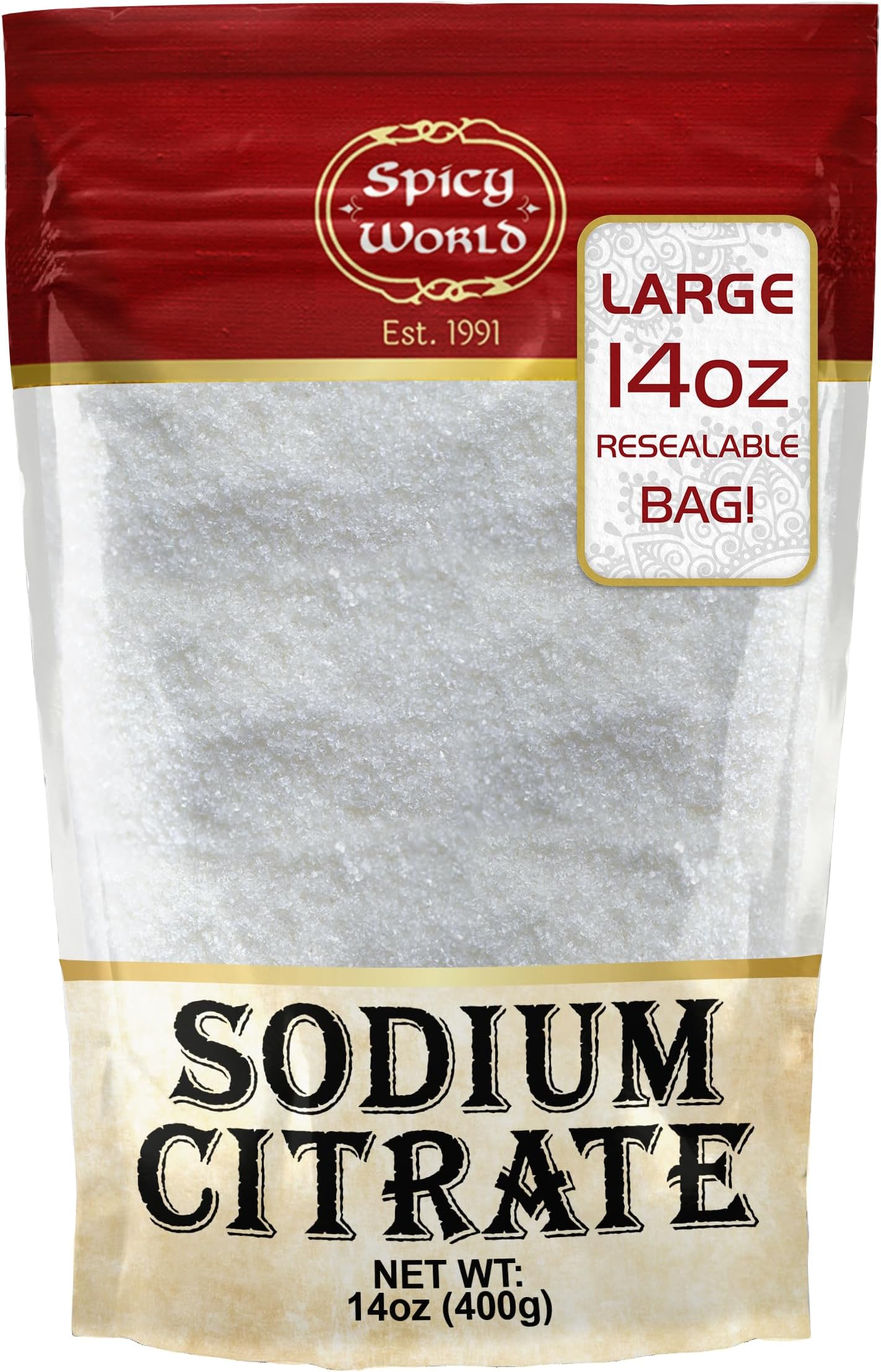 Sodium Citrate Powder 14 Ounce - Food Grade, Non-GMO - Emulsifier for Cheese, Spherification, and Molecular Gastronomy Cooking