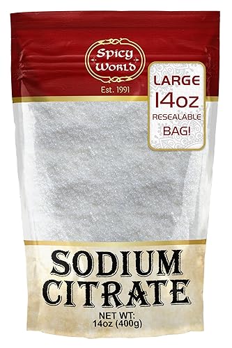 Sodium Citrate Powder 14 Ounce - Food Grade, Non-GMO - Emulsifier for Cheese, Spherification, and Molecular Gastronomy Cooking
