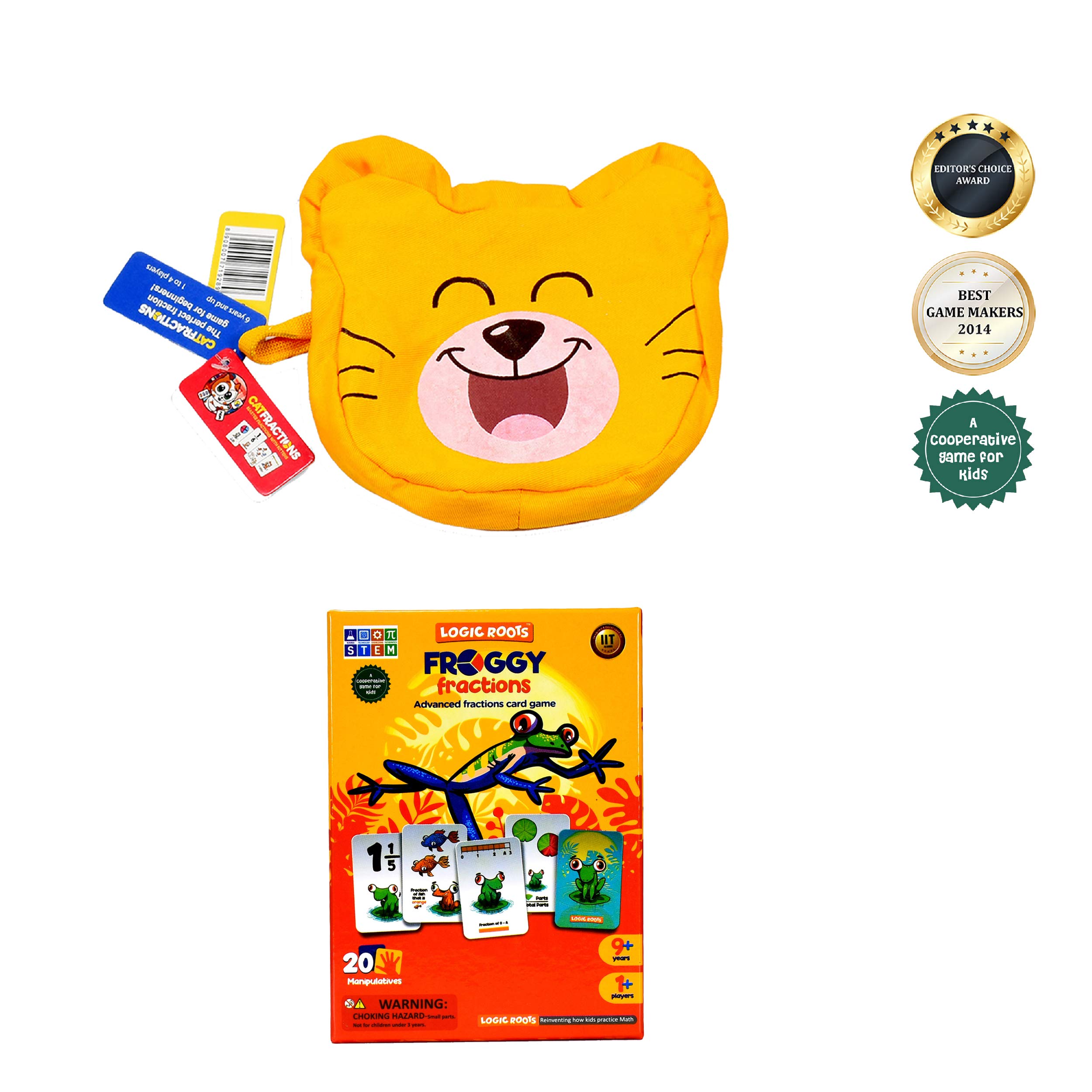 Froggy Fractions Math Games for Fourth Grade and up, 24 Fraction Manipulatives 72 Proper, Improper, and Mixed Fractions Card, Stem Toys for 10 Year Olds and Up (Fraction Beginner and Advanced)