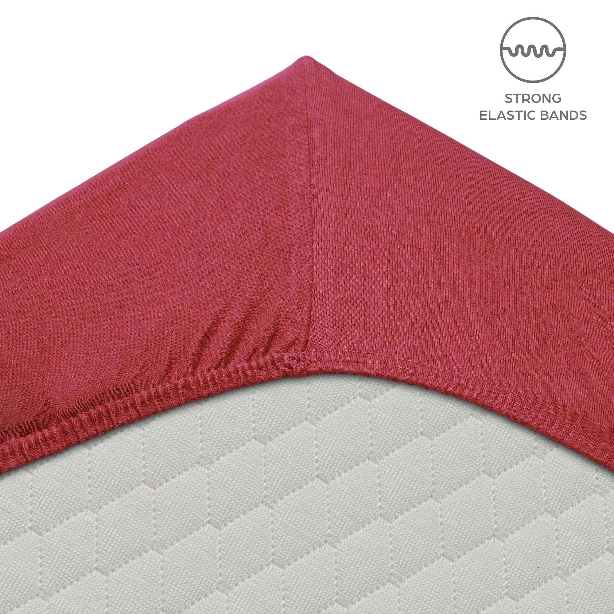 Lenzuola con Angoli 120x200 cm Bordeaux in Microfibra per Letto a Una Piazza e Mezza con Materasso fino a 30cm Tessuto Anti-Acaro e Ipoallergenico di Alta Qualità Lavabile in Lavatrice