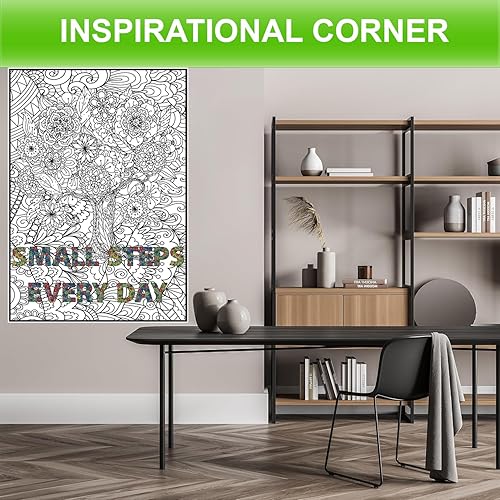 Miniatura 4 de Póster Gigante para Colorear para Adultos y Niños - Árbol de la Vida Arte Inspiracional Grande para Colorear en Pared - Pósters Gigantes para