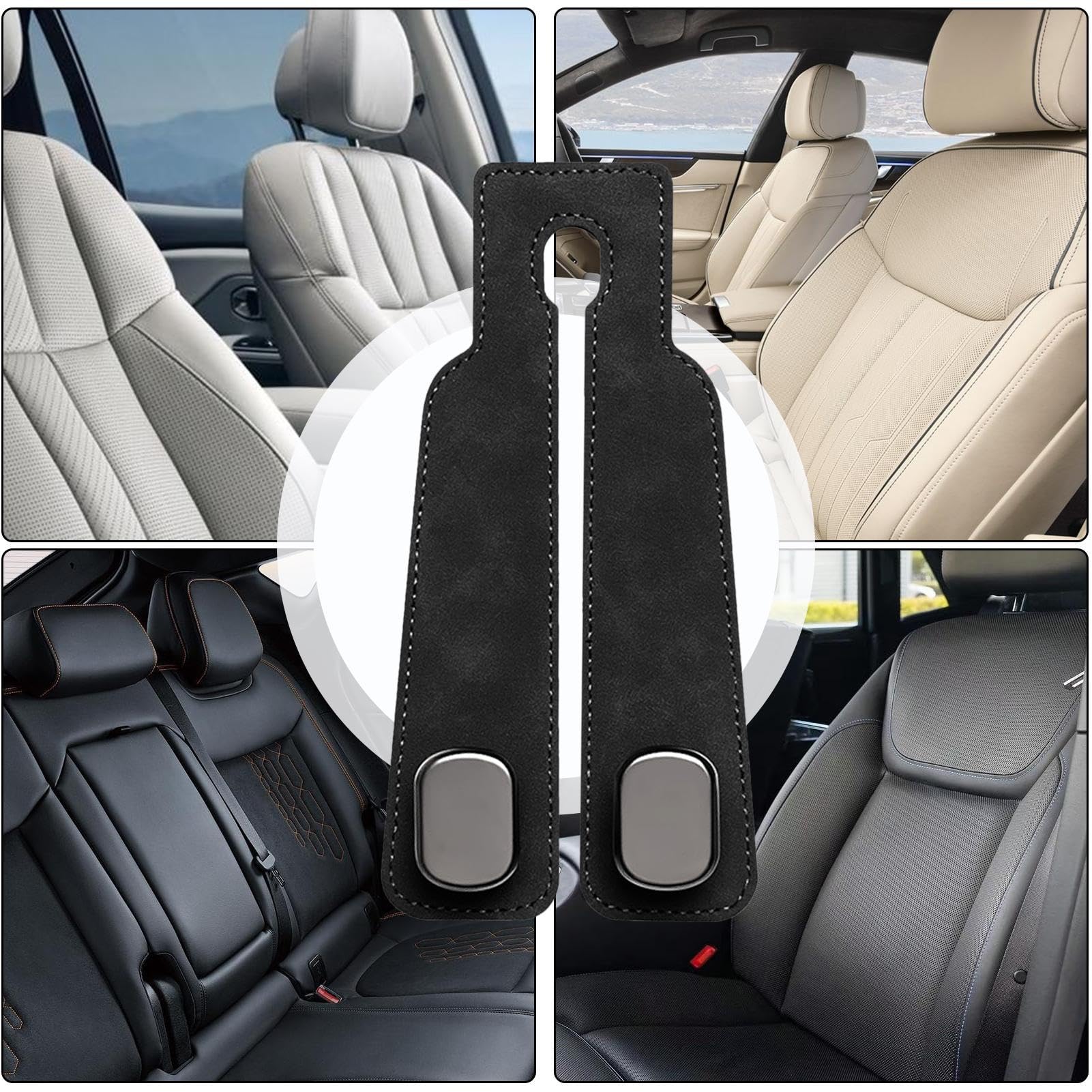 Gancio Organizer Per Auto - 2 Pezzi Per Poggiatesta, Nero - Foto 4