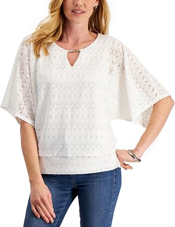 Eyelet Poncho Top