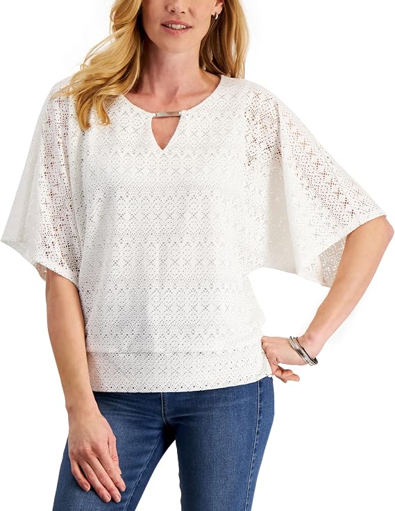 Eyelet Poncho Top