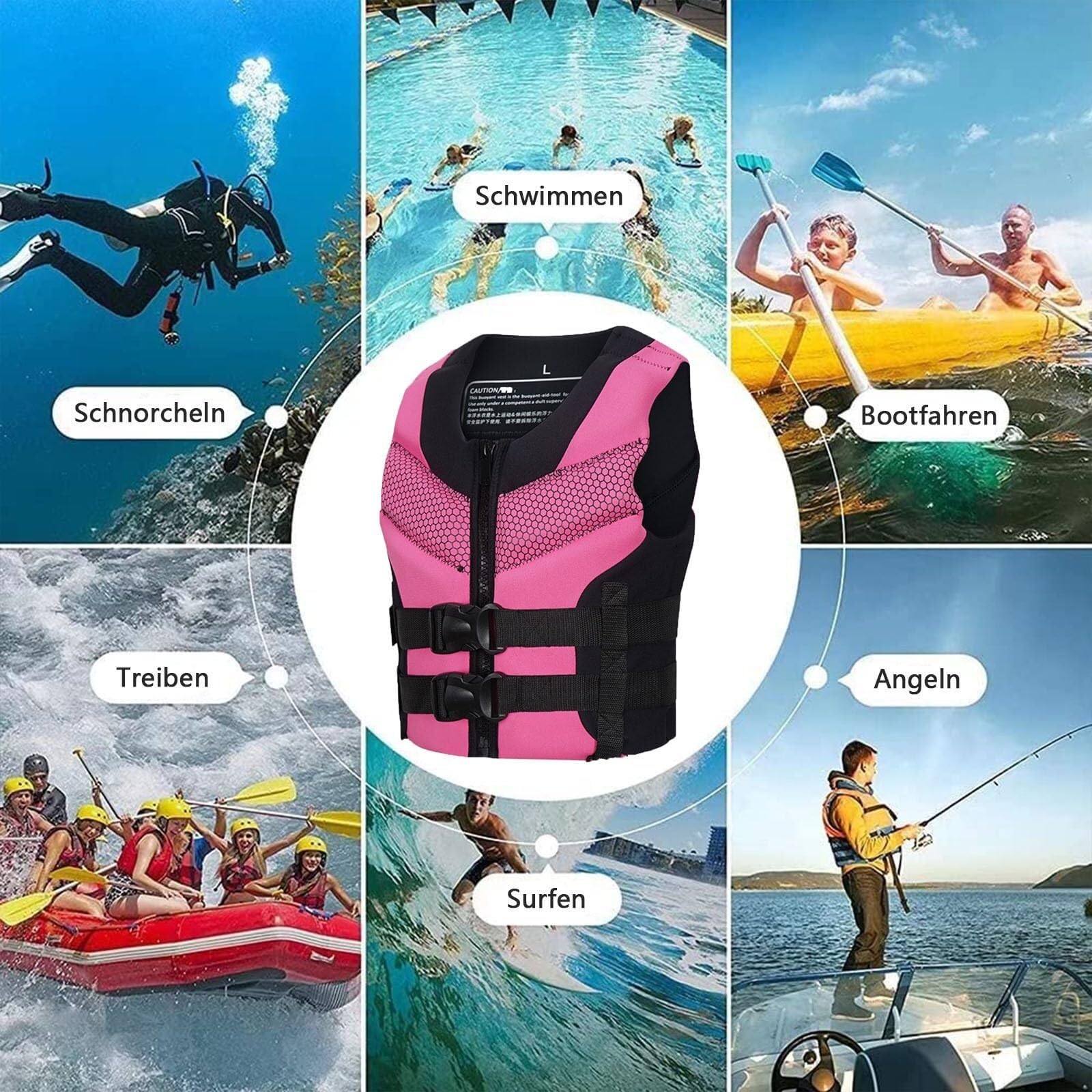 Kamizelka Do Wędkarstwa Muchowego Uniwersalna Wysoka Pływalność Przenośna Regulowana do Pływania Kajakarstwa Paddleboard Treningu Dni na Plaży